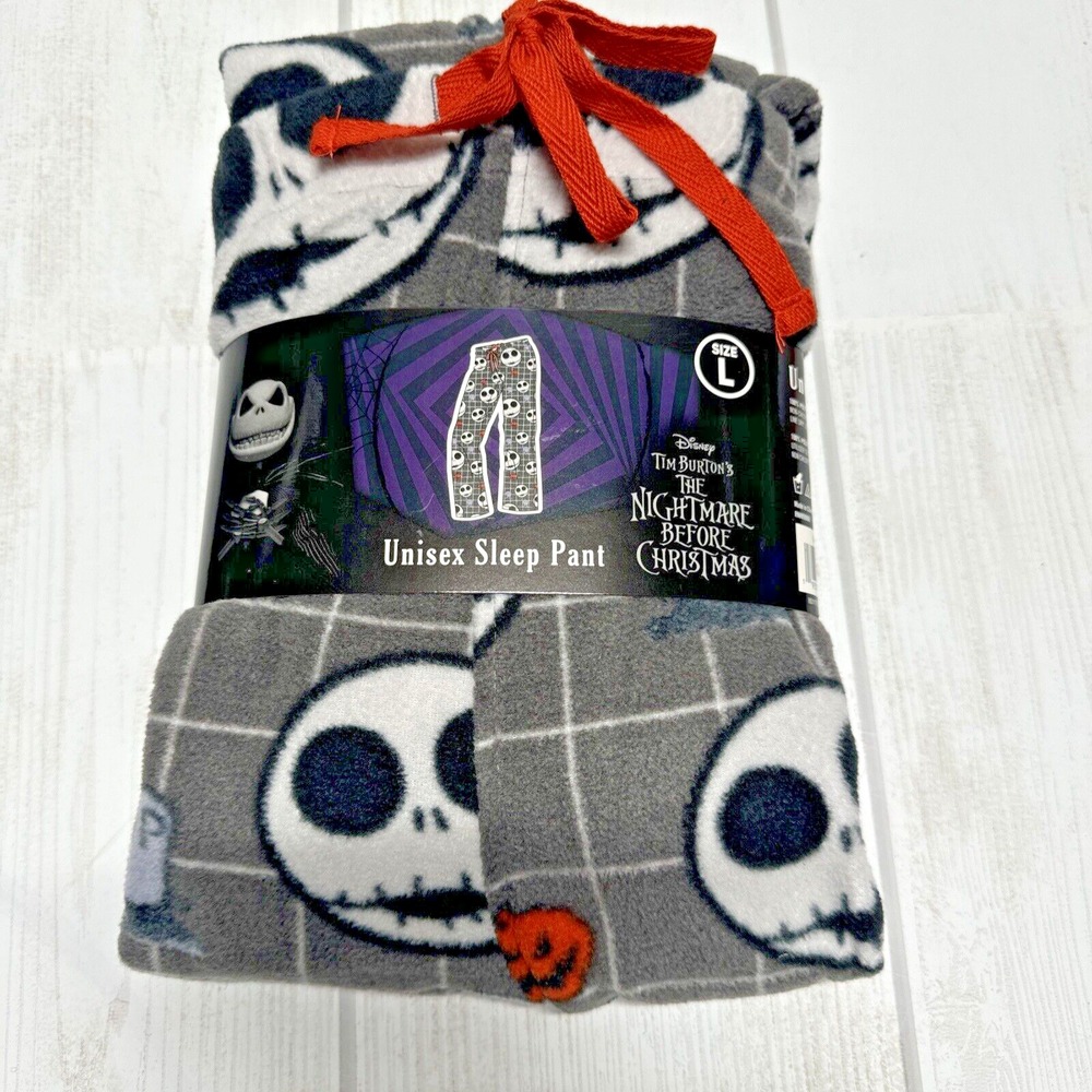 Nightmare Before Christmas Halloween Fleece Pajama Pants Size L Unisex NEW